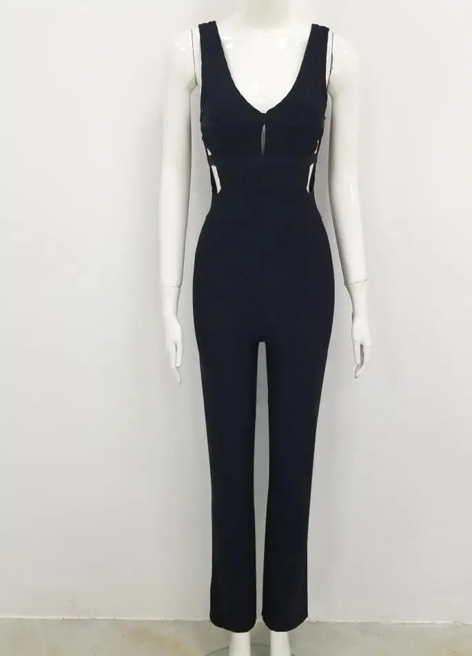 Женский Облегающий комбинезон без рукавов с V-образным вырезом | Женская одежда