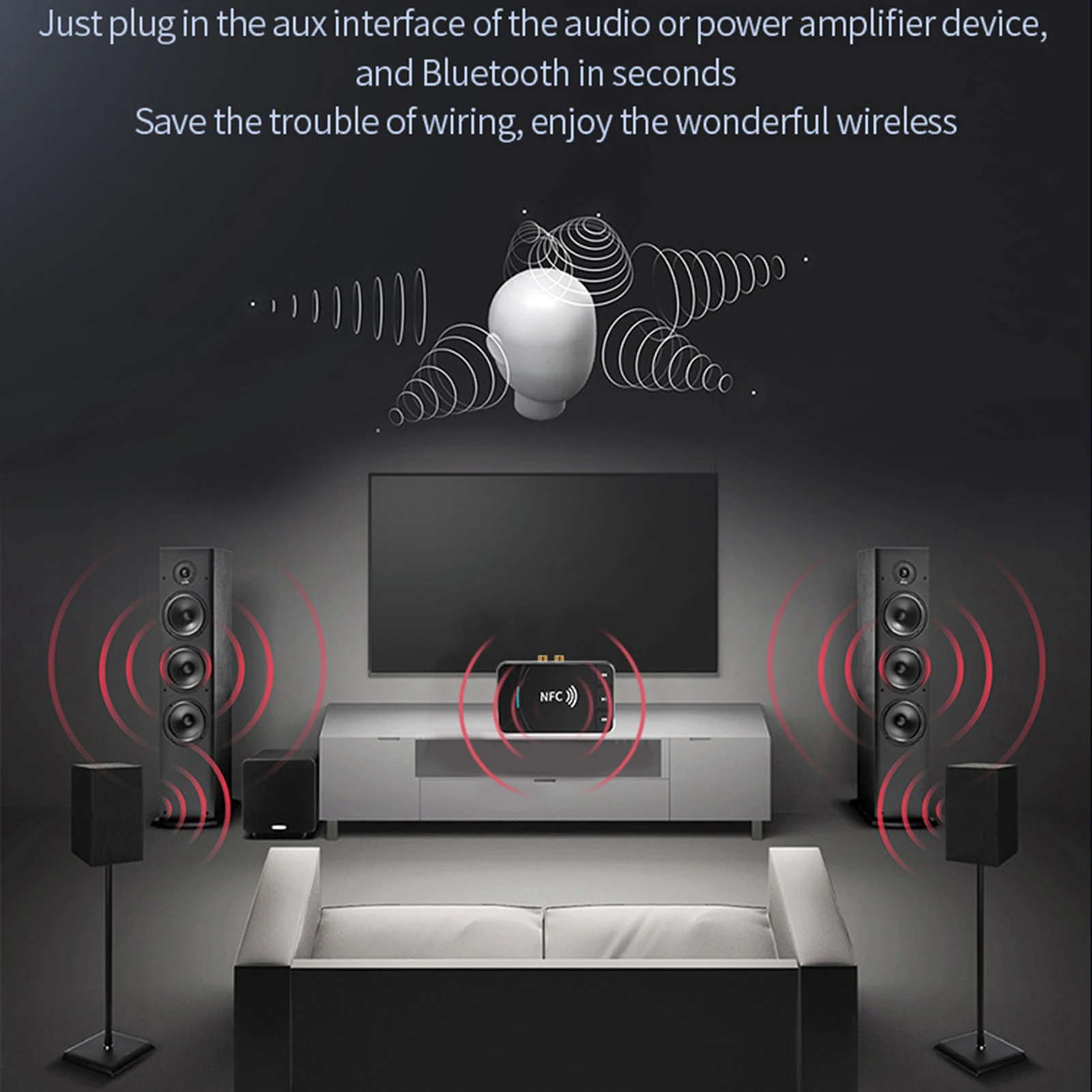 

Wireless NFC Bluetooth 5.0 EDR Receiver AUX 3.5mm RCA Jack USB HiFi Stereo Audio Adapter For Car Kit Speaker