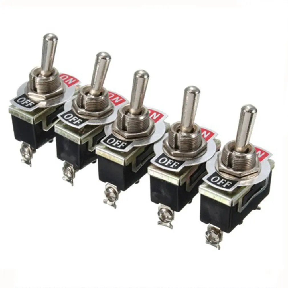 

5Pcs 15A 250V SPST Control 2Pins 2 Terminal ON/OFF Toggle Rocker Switch Waterproof Boot Car Boat Auto Kit Heavy Duty