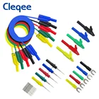 Cleqee P1050B 20 шт. штабелируемые 4 мм вилки типа банан тестовые выводы набор силиконовых испытательных проводов Зажим Крокодил U-образный гарпун