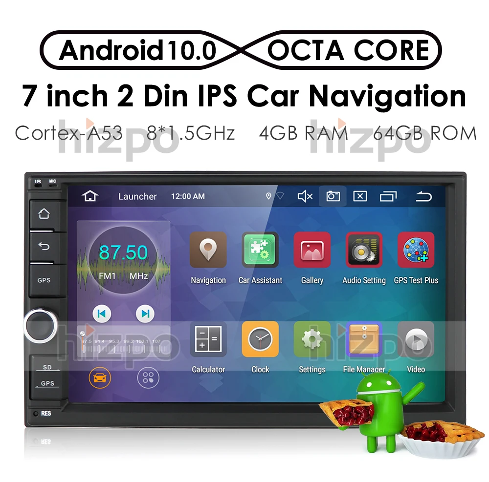 " Android 10 8OctaCore PX5 4 г 64 гром автомобильный без DVD Радио 2din универсальный gps Навигация стерео аудио HD 1024*600 wifi Bluetooth
