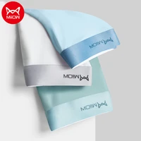 miiow 3pcs classic mens underwear high quality ice silk fabric 3a antibacterial graphene crotch solid color mens boxer briefs