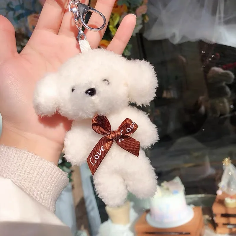 

1pc Plush Puppy Keychain Cute Plush Bear Stuffed Toy Christmas Tree Pendant Bag Decoration