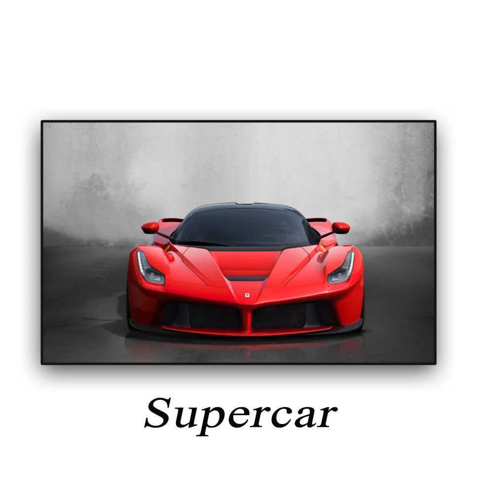 

Supercars red, blue, yellow, gold, cars printed on canvas, wall art prints and posters for living room home decoration pictures