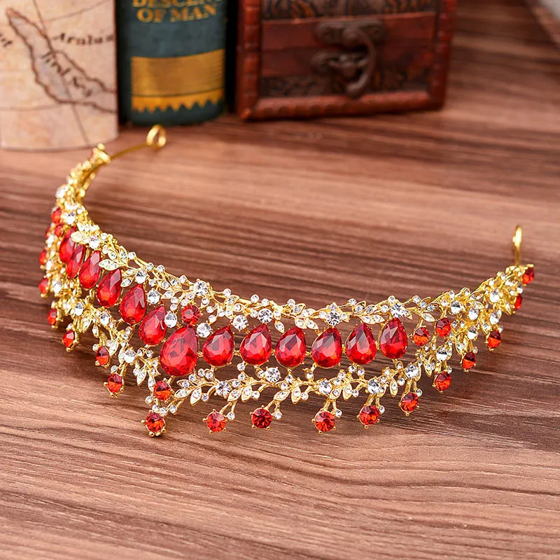 

2018 New Wedding Hair Accessories Blue Crystal Bridal Pageant Tiaras Big Luxury Rhinestone Crowns Diadem For Bride LL@17