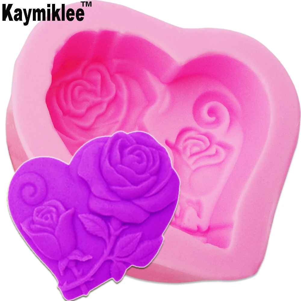 Kaymiklee S102 формочки для свечей в форме сердца розы форма мыла силиконовая выпечки