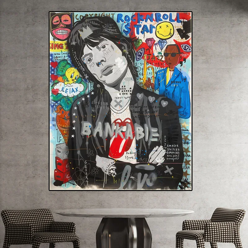 Graffiti Pop Art Poster Singer Tupac Hip Hop Portrait Canvas Painting Print Rapper Wall Picture Cuadros Living Room Home Decor | Дом и сад