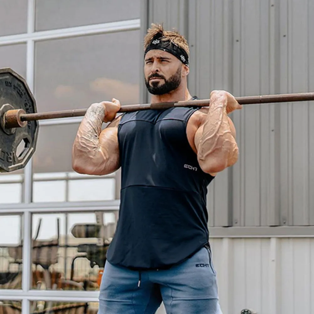 Мужская спортивная тренировочная быстросохнущая майка для фитнеса Европейская