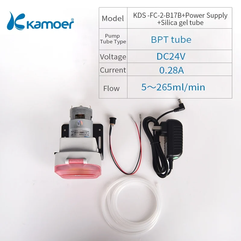 Kamoer KDS Мини DIY DC двигатель дозирующий насос перистальтический насос дозирующая головка для аквариума лаборатория аналитический водяной насос с высоким потоком - Напряжение: KDS -FC-2-B17B-List