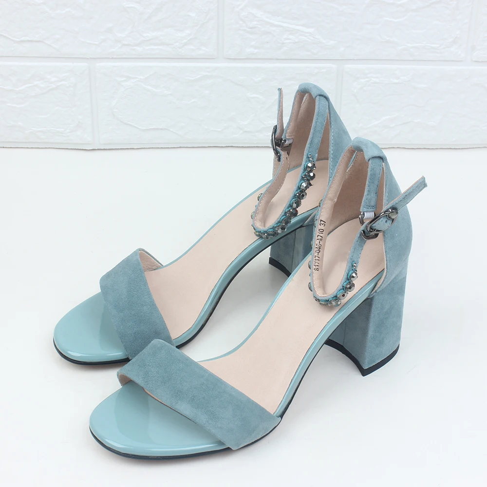 FOKOLO новые сандалии для женщин с ремешком пряжкой и на щиколотке толстом каблуке