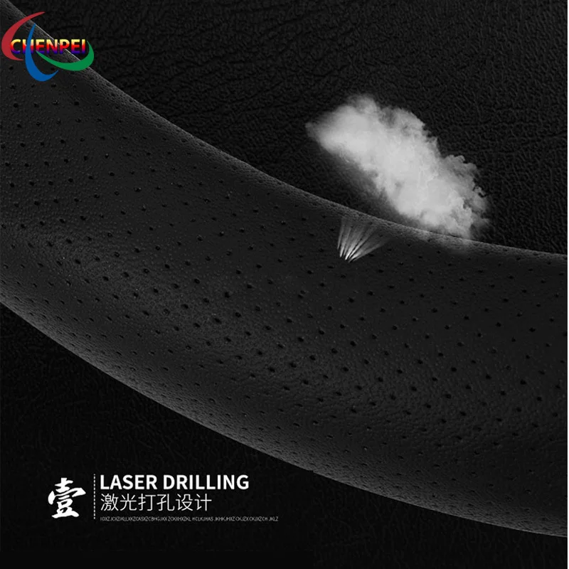 

38cm Non-Slip Dreathable Carbon Fiber Steering Wheel Cover For Mitsubishi Lancer EX Car interior decoration accessories