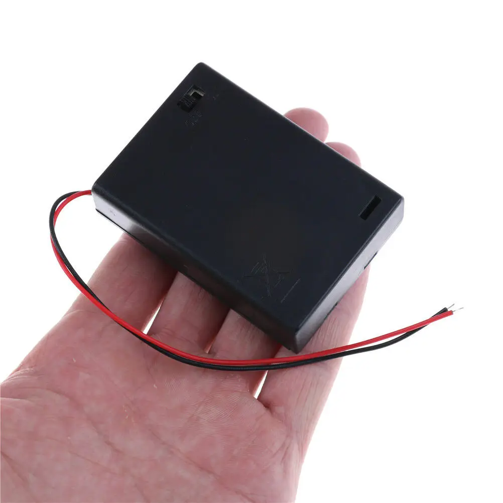 Пластиковый чехол держатель для аккумуляторной батареи 3 шт. AA 4 5 В с проводом и