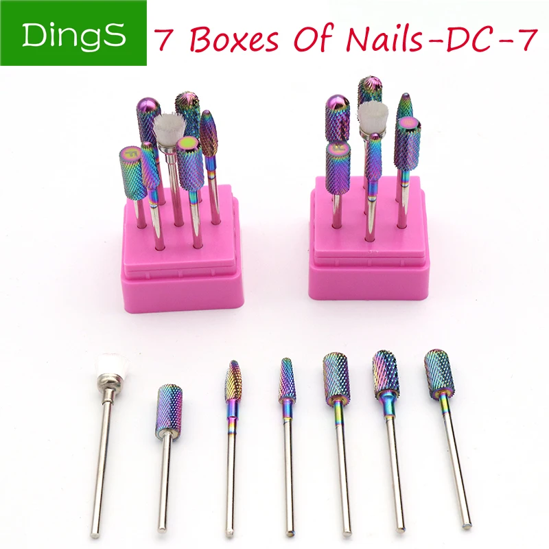 7 шт./компл. Вольфрам Сталь и сверлами для ногтей шлифовальная насадка