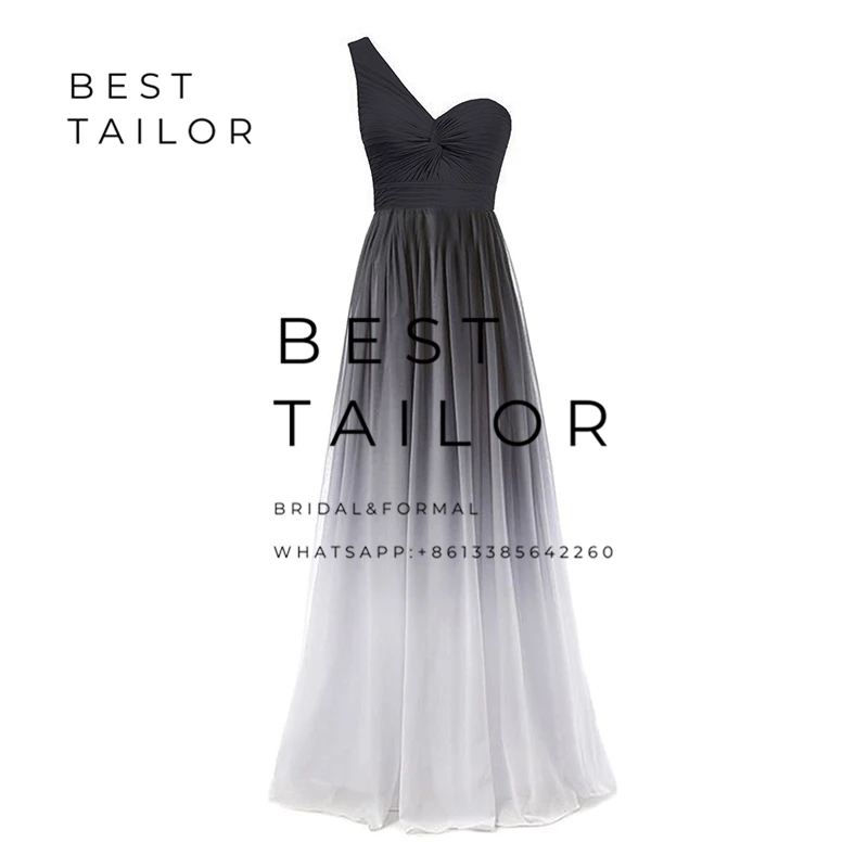 Платья для подружек невесты разноцветные шифоновые длинные платья на одно плечо