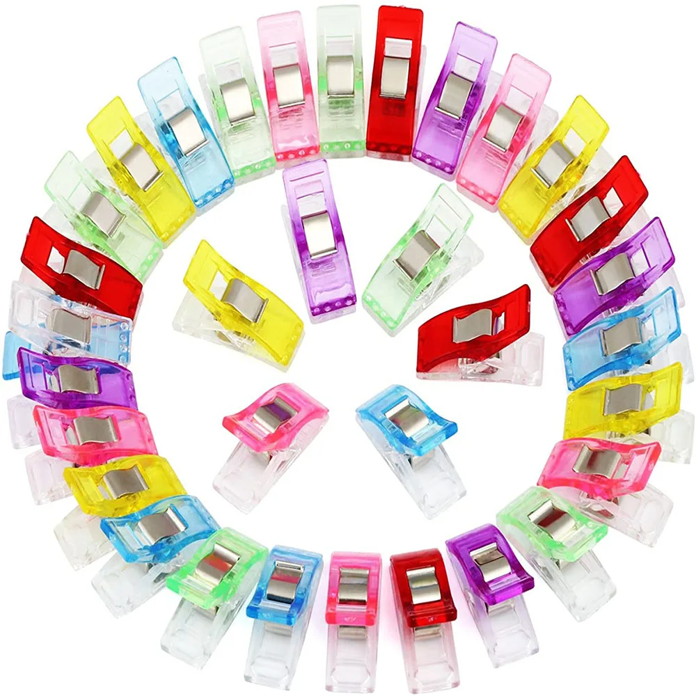 

Artracyse 50Pcs Sewing Clips Edging Clip Patchwork Buckle Plastic Clip Axe Clip Transparent Fixed Plastic Positioning Tool