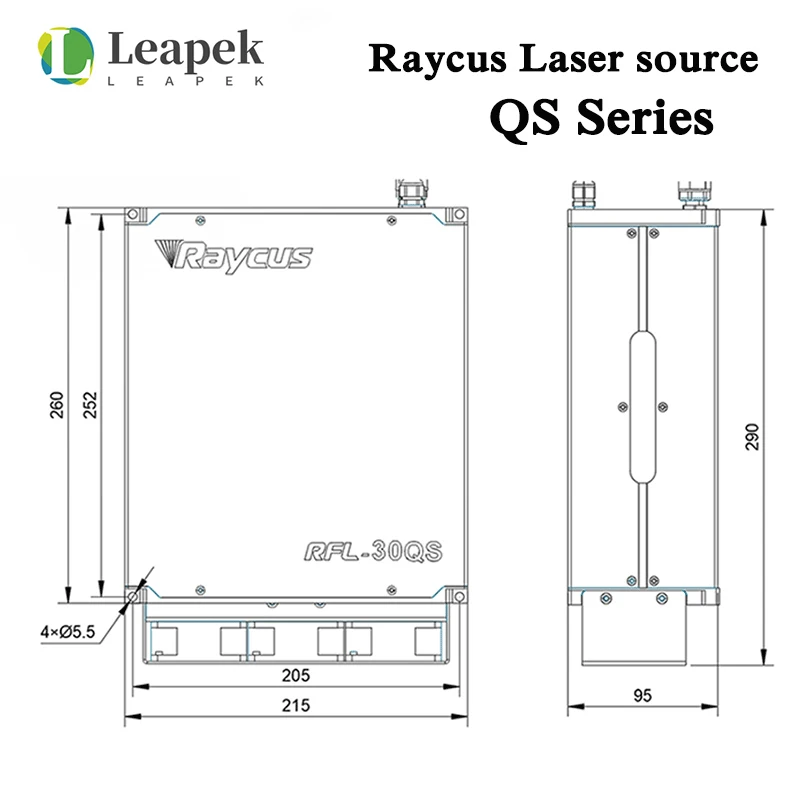 Импульсный оптоволоконный лазерный источник QS Raycus 20-50 Вт защитный разъем для