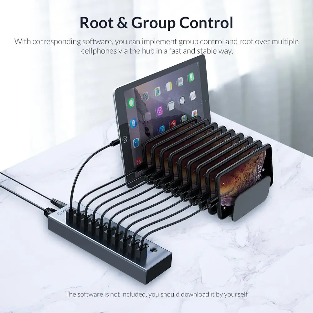 USB-Концентратор ORICO алюминиевый Многоскоростной 7 10 13 16 портов USB-сплиттер с