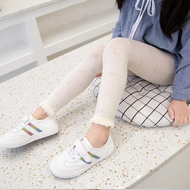 

2020 summer baby girl thin leggings children kids girls pants leggings velvet butterfly breathable soft leggings 1-4 years old