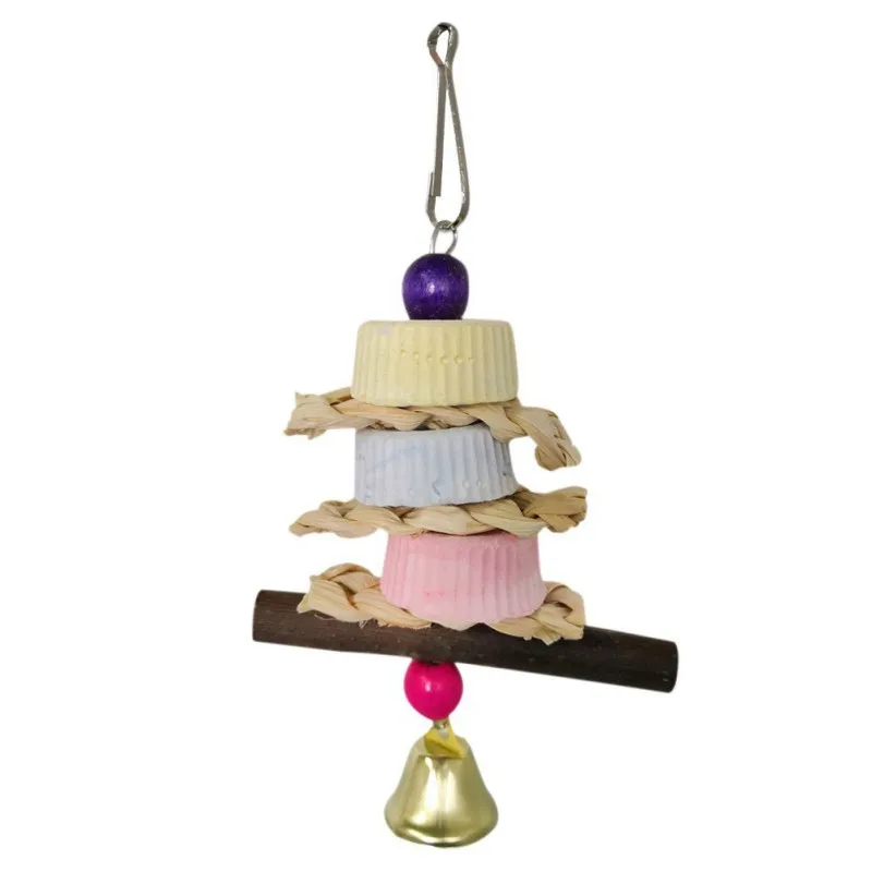 Птицы попугай шлифовальный камень жевательная игрушка подвесная веревка клетка