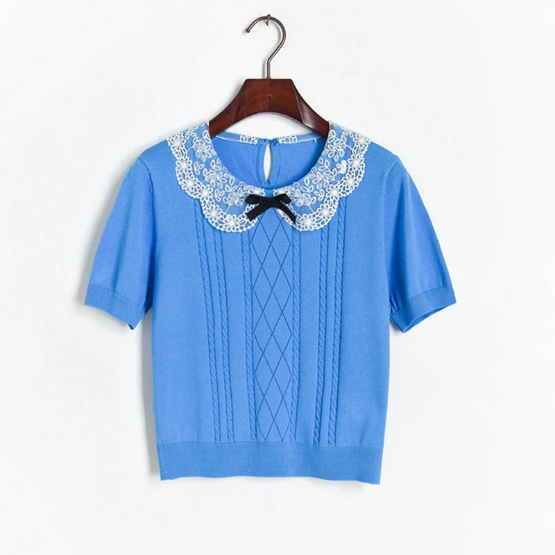 Милая трикотажная футболка для женщин укороченный топ 2020 Летняя Открытая