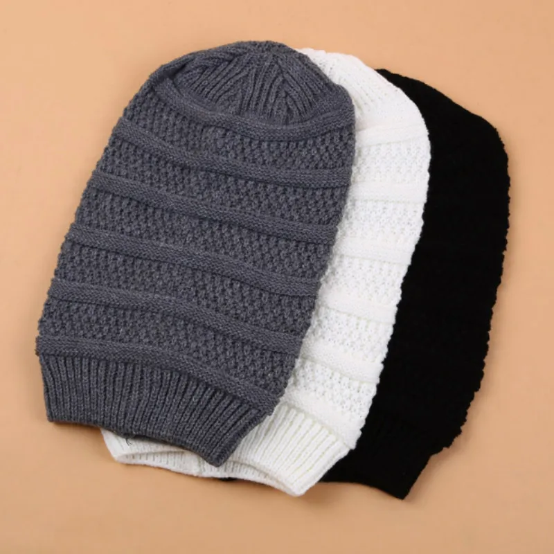 

Plain Baggy Skullies Beanies Men Slouchy Knitted Winter Cap Outdoor Sports Bonnet Skiing Hat Blank Male Skullies Bonnet Skullcap