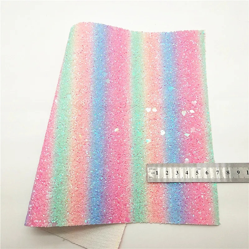 Радужная массивная блестящая кожа сердца звезды печатная Синтетическая Войлок