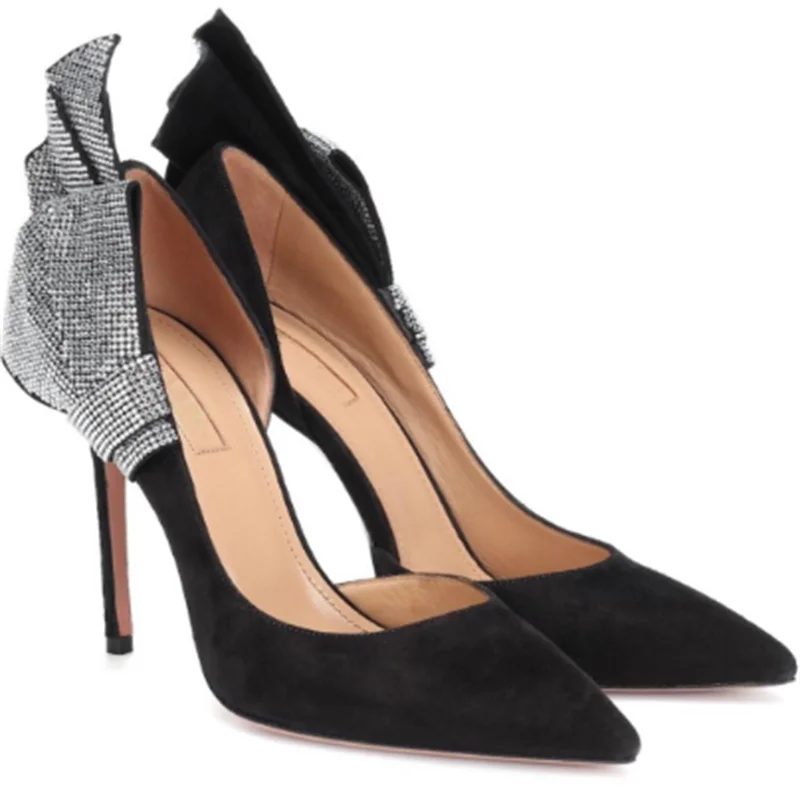 

Rhinestones Shoes Women Pointed Toe Summer Solid Party Zapatos Mujer Dress Wedding Chaussure Femme Top Quality High Heel Sandals