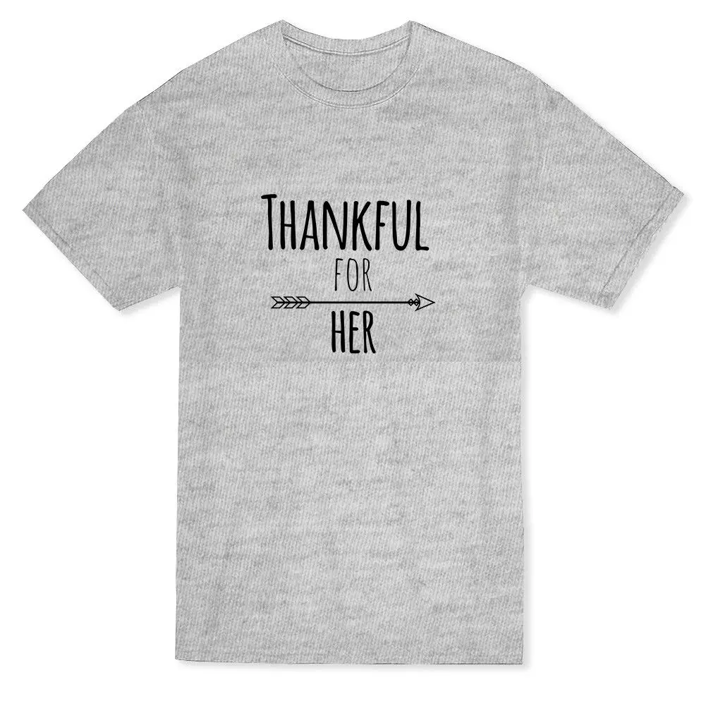 

Thankful for Her Men's T-shirt Printed T Shirt Boys Top Tee Shirt Cotton Top Tee Funny Tops Tee Casual O Neck