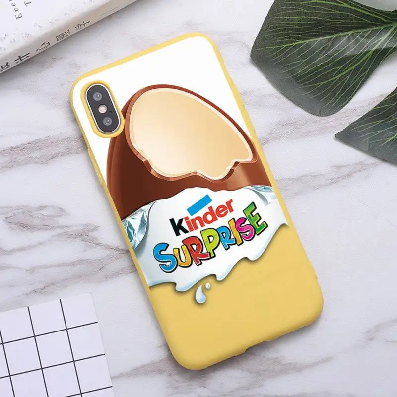 

New trolls egg KINDER JOY Surprise Phone Case for iPhone 11 Pro Max X XR XS 8 7 6s Plus Candy yellow Silicone Cases