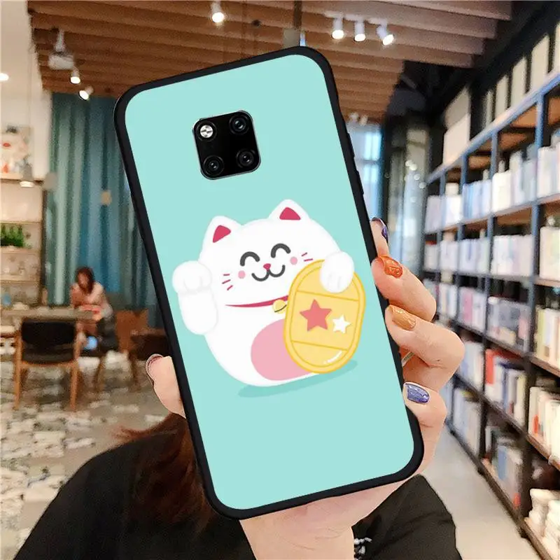 

Cartoon Lucky Cat Phone Case For Huawei Mate 9 10 20 Pro lite 20x nova 3e P10 plus P20 Pro Honor10 lite