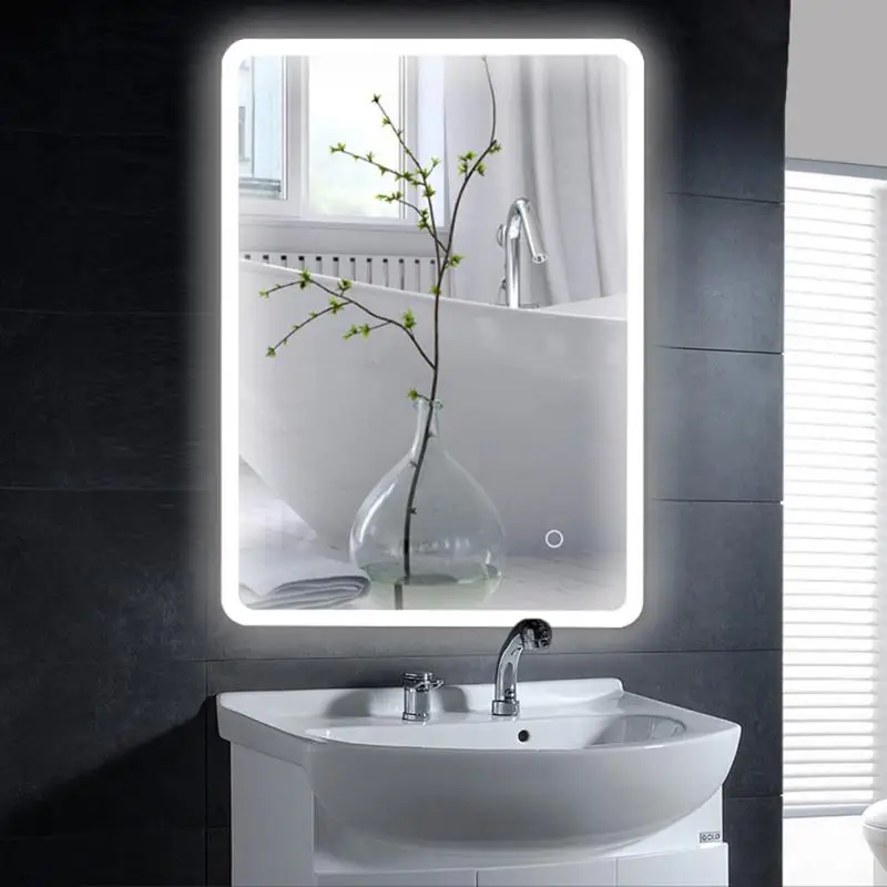 

Newest LED Lighted Illuminated Bath Vanity Wall Mirror Touch Cosmetic Makeup Mirror Home Bathroom Decoration Dropshipping HWC