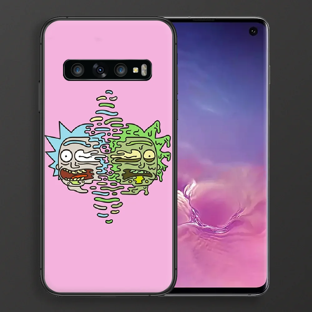 

Fuuny Cartoon Rick Morty Phone case For Samsung Galaxy Note S 8 9 10 20 Plus E Lite Uitra black waterproof painting cover
