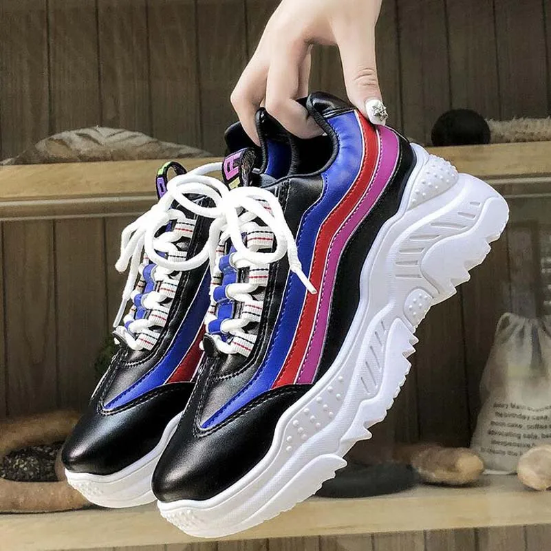 Женские массивные кроссовки Вулканизированная подошва толстая повседневная