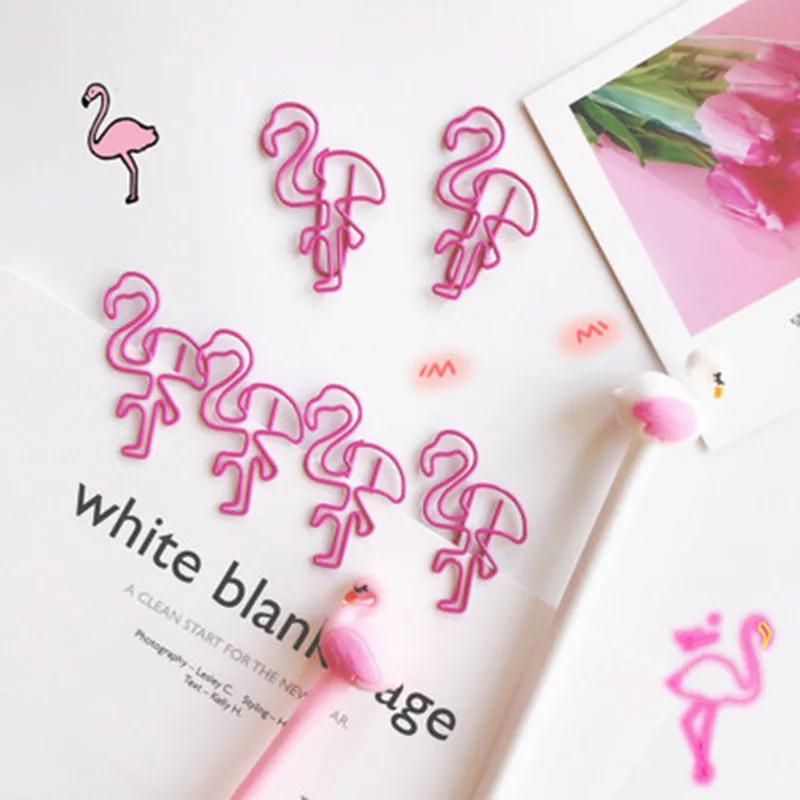 10 шт. бумага с Фламинго зажим Красивая вкладка в виде фламинго планер