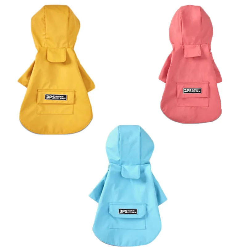 Желтый плащ для собак с капюшоном светоотражающая легкая дождевая куртка пончо