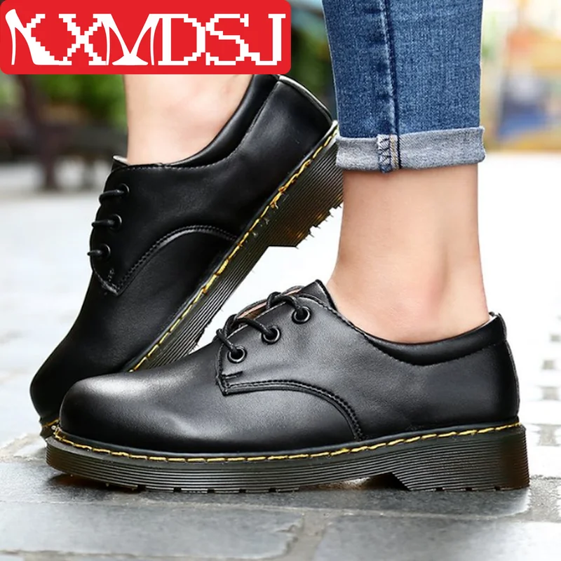 

2021 New Spring and Autumn Flat Shoes Lace-up Hiking Shoes Leather Fabric Ladies Casual Shoes Ladies Plus Size Boots Botas mujer