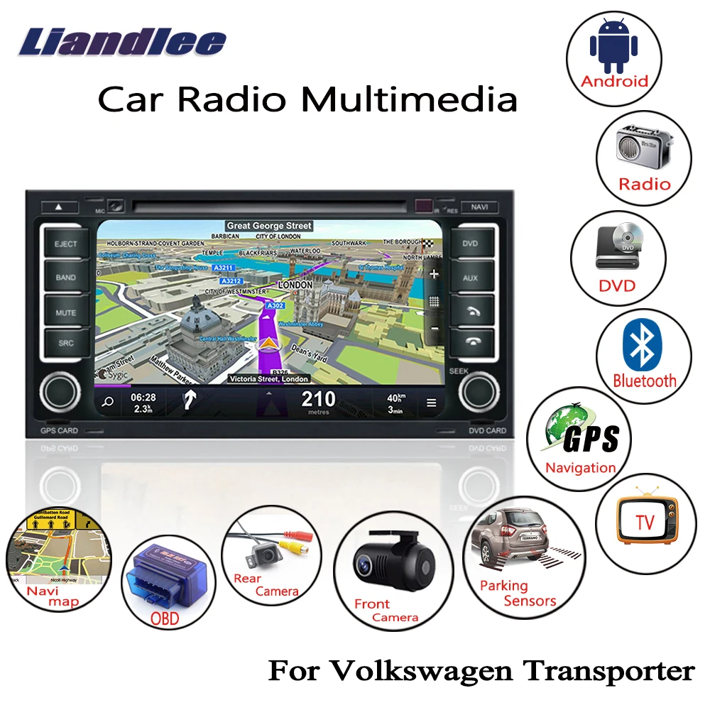 

For VW Transporter T5 2003-2010 2 Din Android Car Radio GPS Navi CD DVD Player TV HD Screen