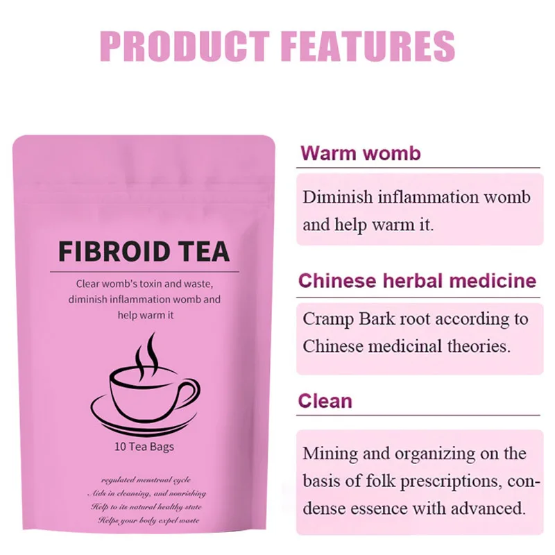 

2*10 Pcs Chinese Herbs Uterine Fibroid Tea Prevent Fibroid Natural Herbal Extract Anti Inflammation Woman Womb Detox Teabags