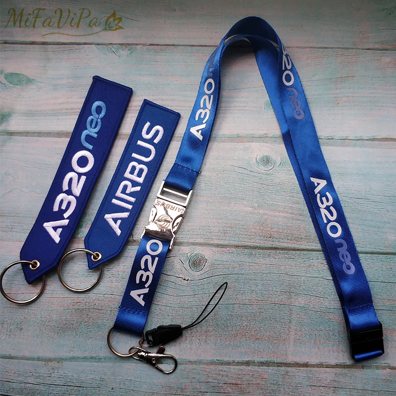 MiFaViPa 3 pezzi blu A320 Neo cordini portachiavi moda Trinket Flight Crew aviazione aereo regalo