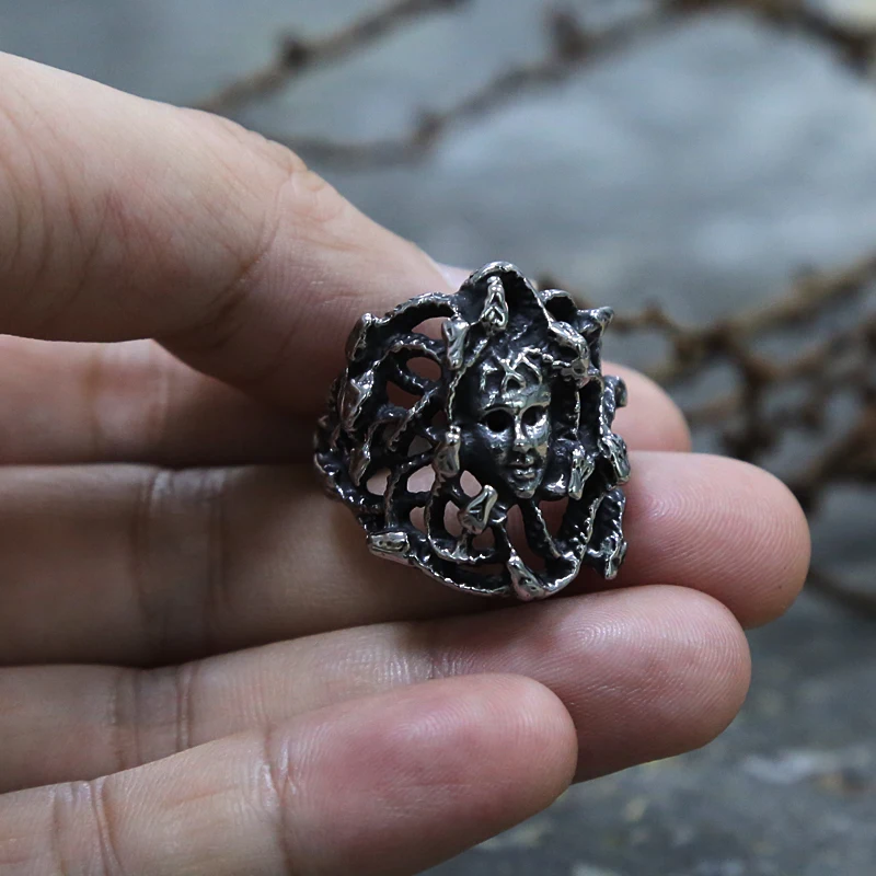 Стиль ретро Готический стиль ядовитых змей волосы кольцо с Медузой Горгоной