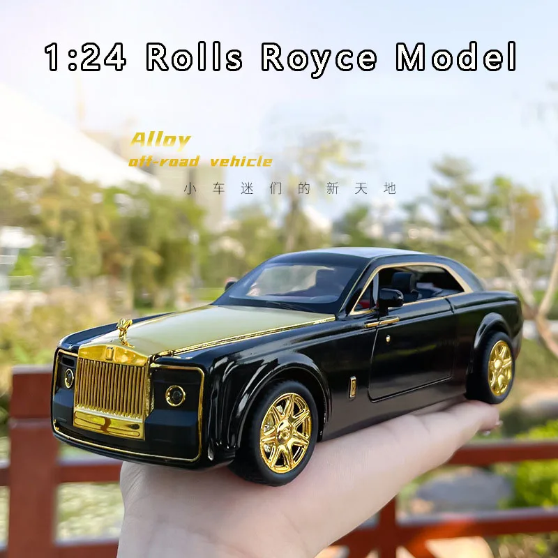 

1/24 Rolls-Royce Smart Movie Car Model Simulation Sound and Light Pull Back Alloy Car Limousine Model Decoration Collection Gift
