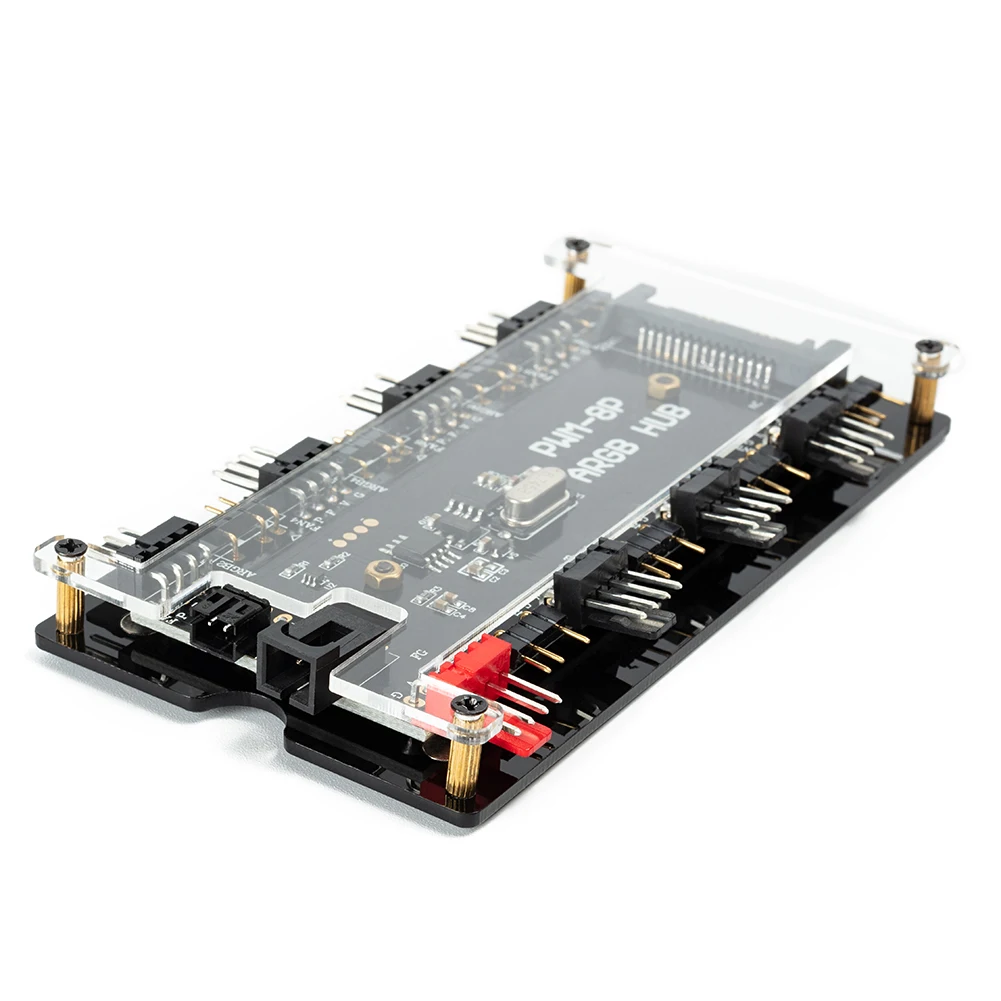 

SATA Power Supply 1 to 8 Fan HUB 12V 4 Pin PWM ARGB Addressable Splitter for PC Extension Cable Splitter Adapter Controller