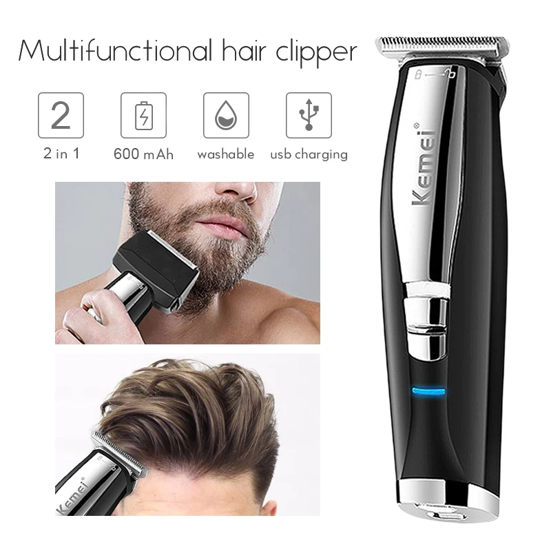 Kemei электрическая машинка для стрижки волос бытовой подсчета очков пуш-ап 2-в-1