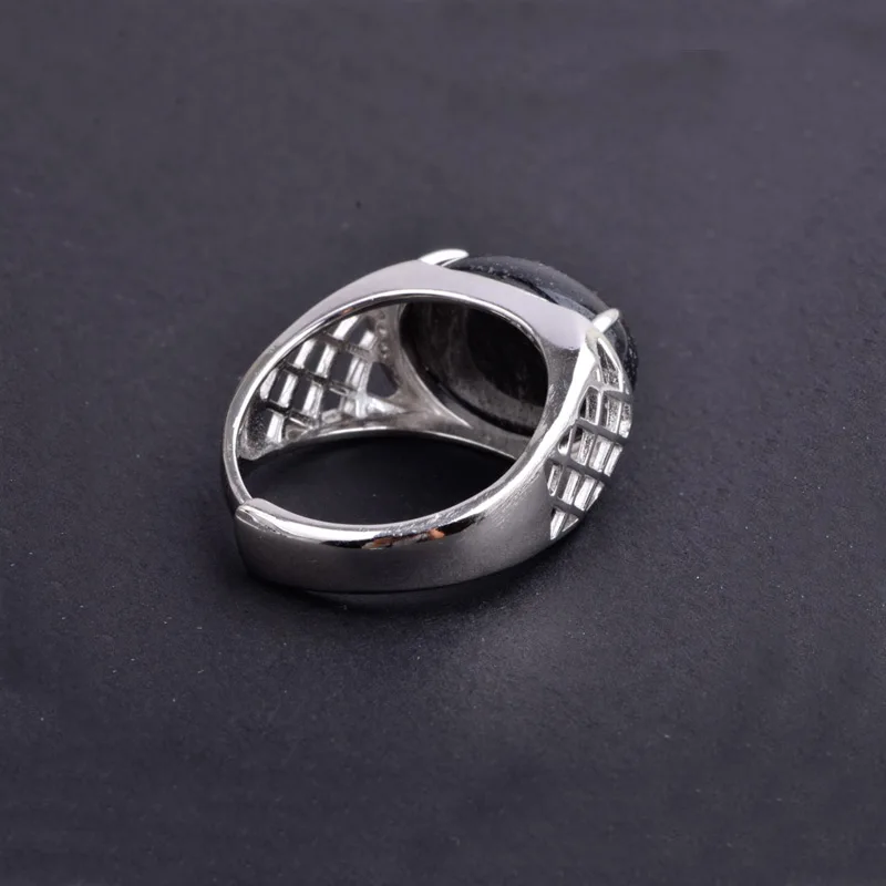 Мужские и женские кольца с обсидианом CSJ ювелирные украшения из серебра 925 пробы