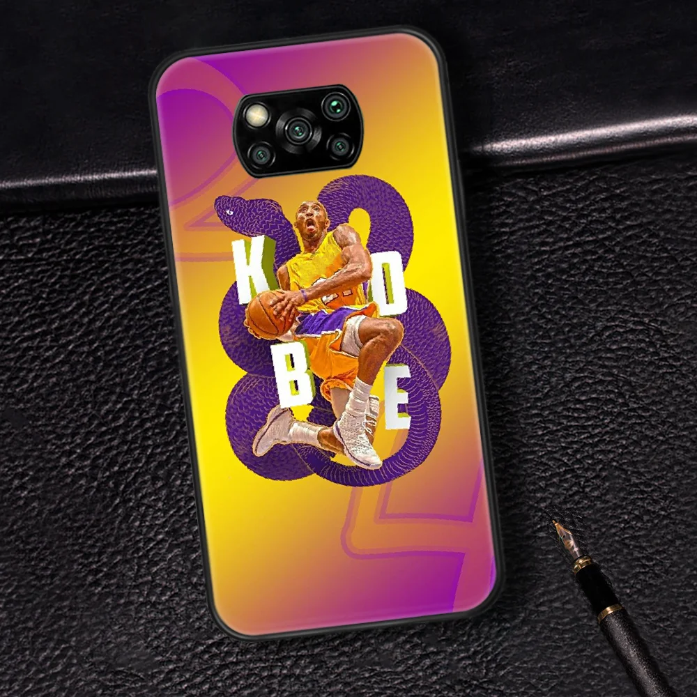 

Basketball Kobe Black Mamba 24 Phone Case Cover Hull For Xiaomi Mi A2 A3 8 9 SE 9T 10 10T Lite Pro Ultra Poco X3 black Coque
