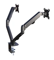 hyvarwey g08 24 dual monitor desktop mount bracket for 13 to 27 inch lcd screens rotate tilt adjust two arm desk stand support