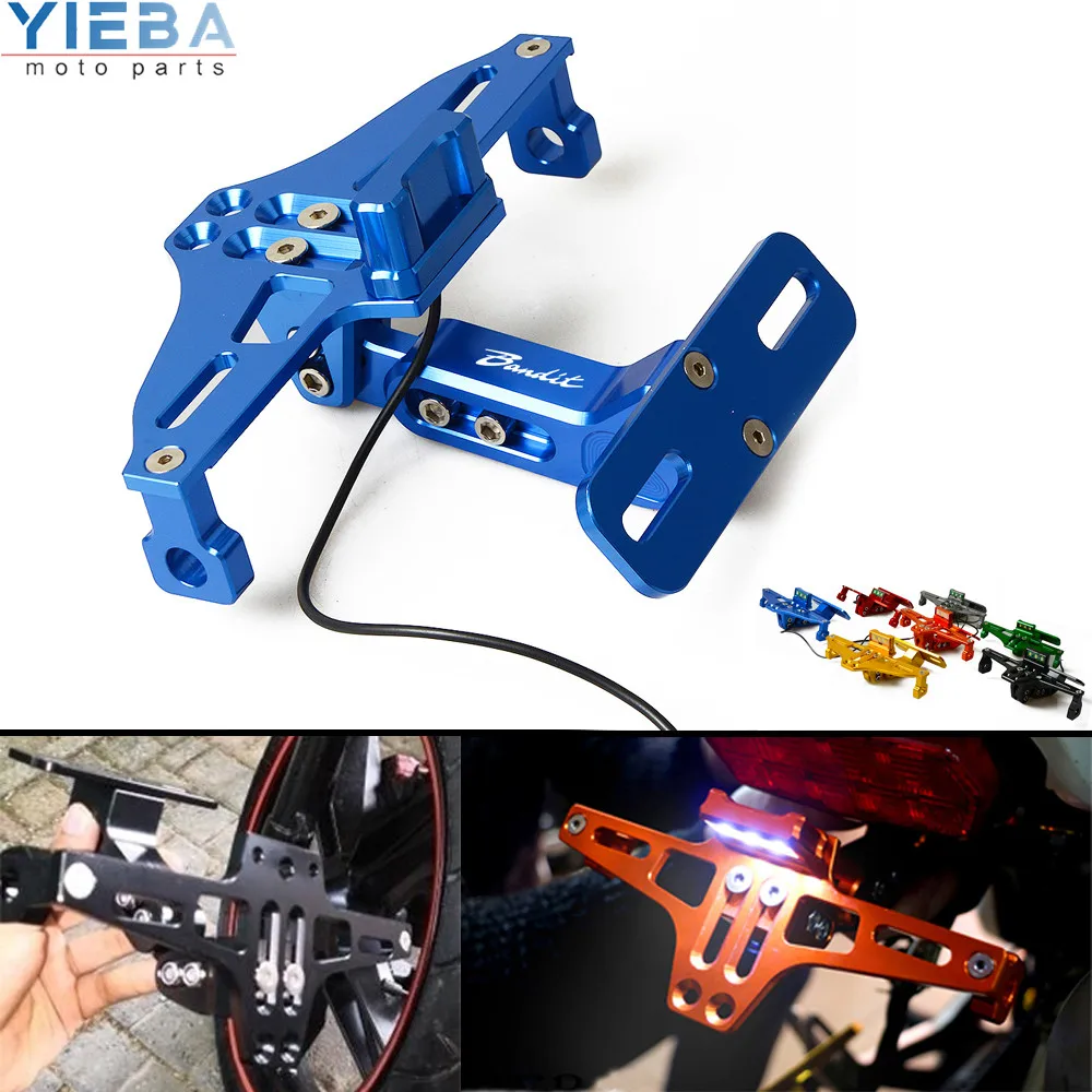 Мотоцикл угол кронштейн заднего номерного знака с светильник держатель для SUZUKI