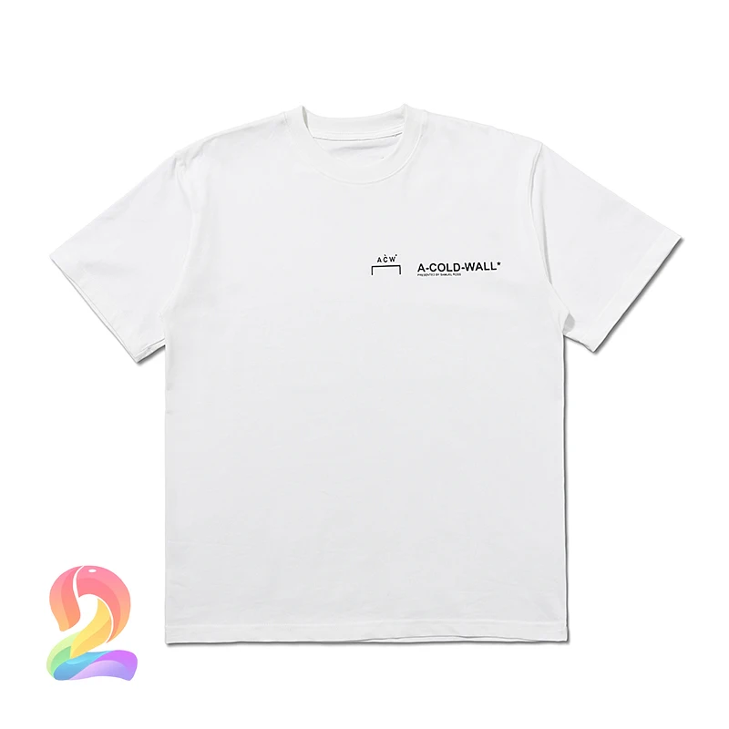 

A-COLD-WALL T Shirt Big Patch Tag Black Apricot A COLD WALL Solid Color Tee Men Women Cotton Casual Loose ACW T-Shirts