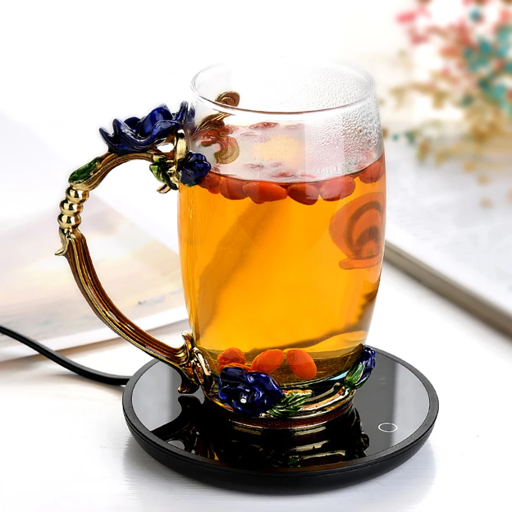 

Mug Cup Heating Pad Electrical Coffee Heated Mats Constant-Temperatures Milk Tea Heating Coaster for Office Home