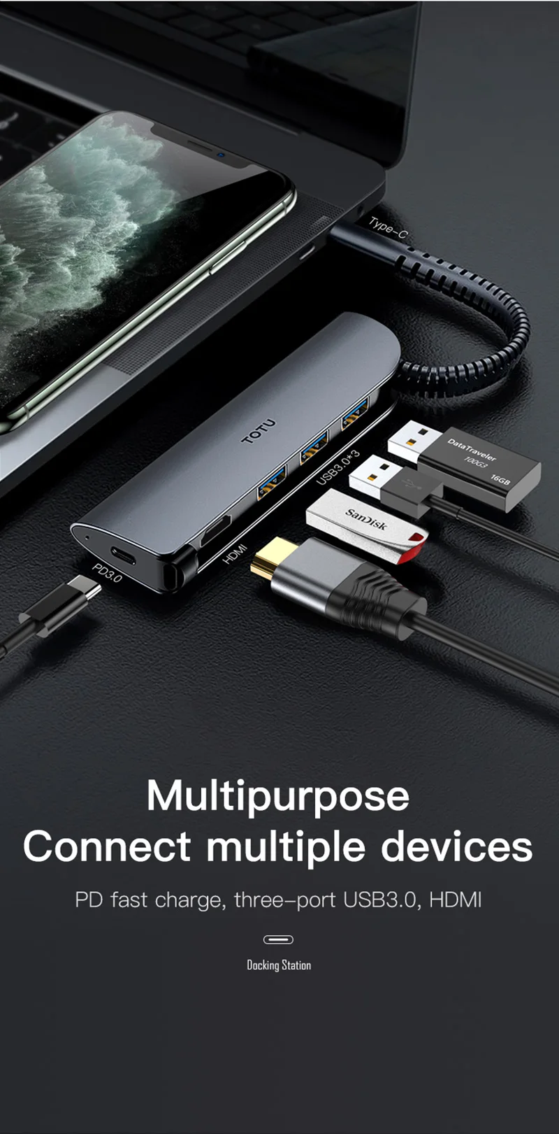 док станция для ноутбука 4 в 1 т